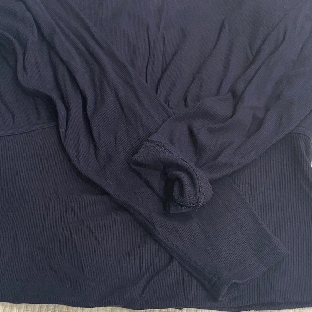 Lululemon Athletica Black Ribbed Modal Silk Blend Long Sleeve Shirt Size 10